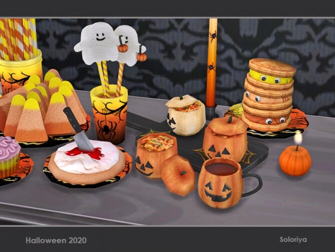 Sims 4 Halloween 2020 set by soloriya at TSR