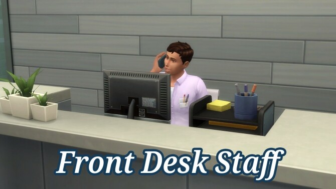 Sims 4 Front Desk Staff Mod by lemonshushu at Mod The Sims