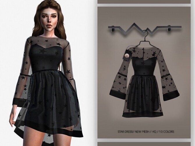 Sims 4 Star Dress BD336 by busra tr at TSR