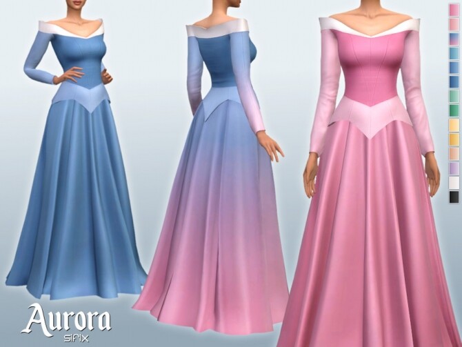 Sims 4 Aurora Dress by Sifix at TSR