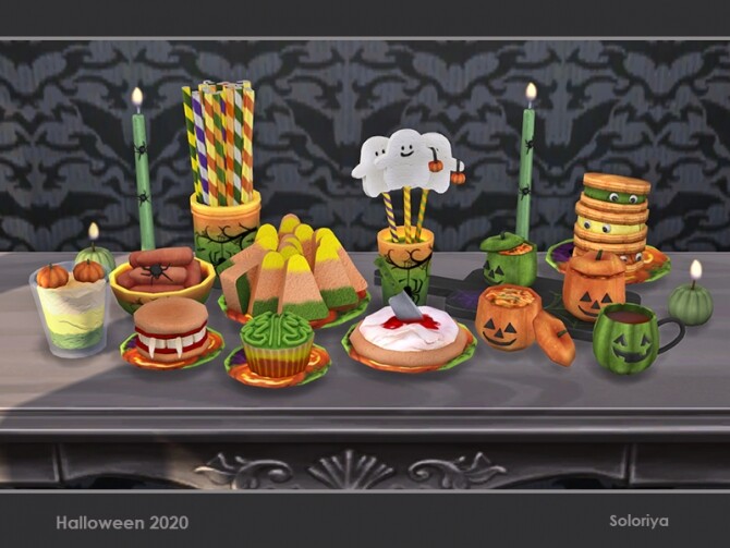 Sims 4 Halloween 2020 set by soloriya at TSR