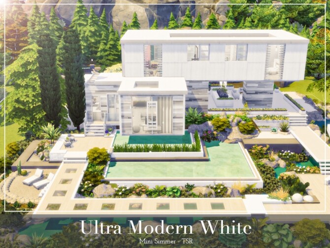 Sims 4 Ultra Modern White Villa by Mini Simmer at TSR