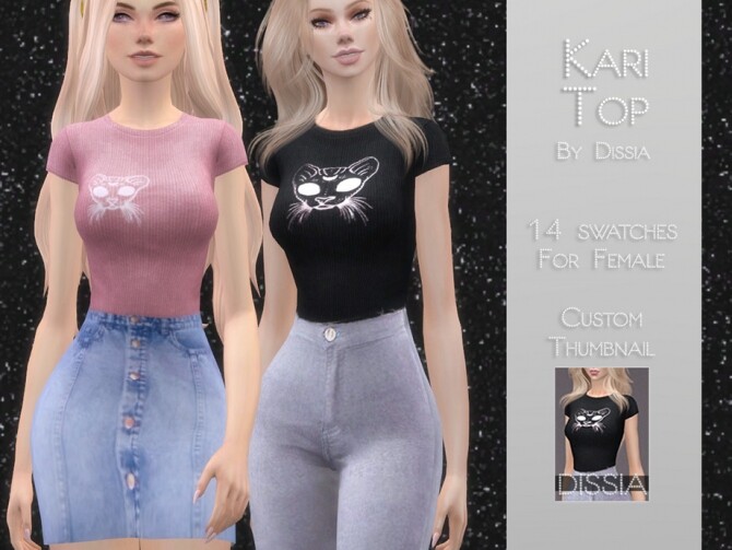Sims 4 Kari Top by Dissia at TSR