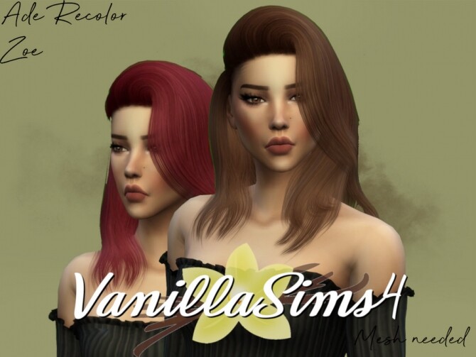 Sims 4 Ade Hair Recolor Zoe by VanillaSims4 at TSR