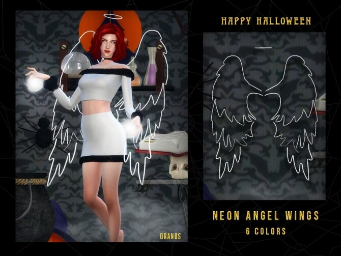 Sims 4 Neon Angel Wings by OranosTR at TSR