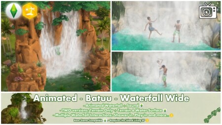 Animated Batuu Waterfall Wide by Bakie at Mod The Sims