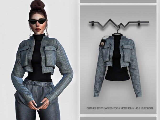 Clothes SET-91 JACKET+TOP BD345 by busra-tr at TSR » Sims 4 Updates