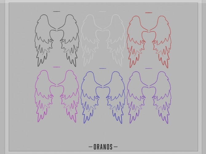 Sims 4 Neon Angel Wings by OranosTR at TSR