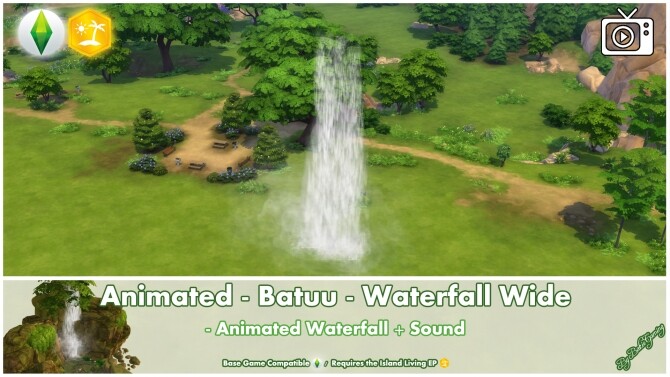 Sims 4 Animated Batuu Waterfall Wide by Bakie at Mod The Sims