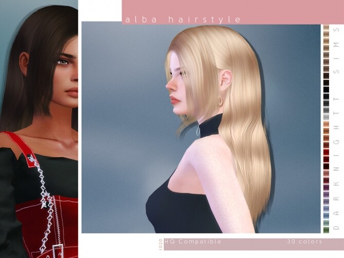 Sims 4 Alba Hairstyle by DarkNighTt at TSR