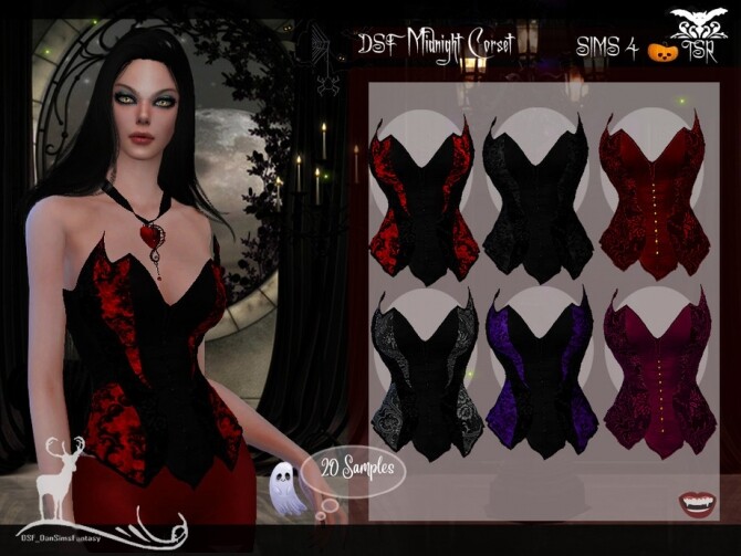 Sims 4 DSF Midnight Corset by DanSimsFantasy at TSR