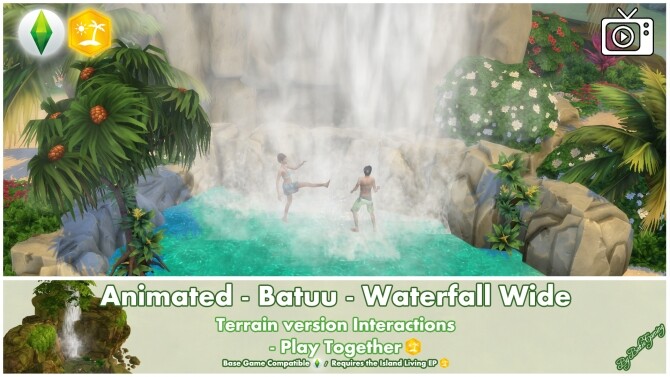 Sims 4 Animated Batuu Waterfall Wide by Bakie at Mod The Sims