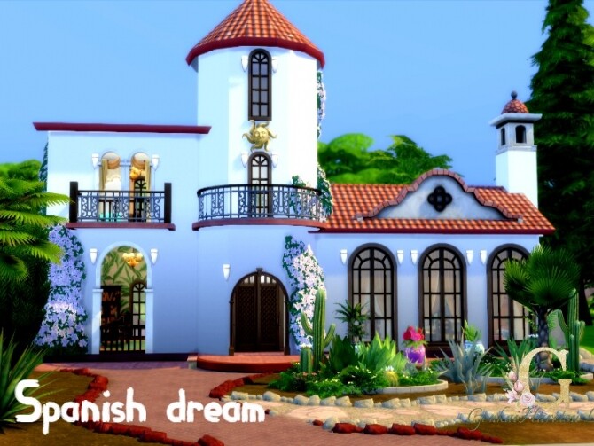 Sims 4 Spanish Dream Home by GenkaiHaretsu at TSR