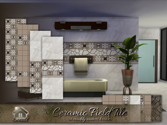 Sims 4 Ceramic Field Tile in muddy waters brown by emerald at TSR