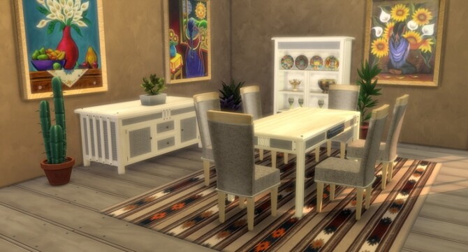 Sims 4 Hacienda Dining Room at LIZZY SIMS