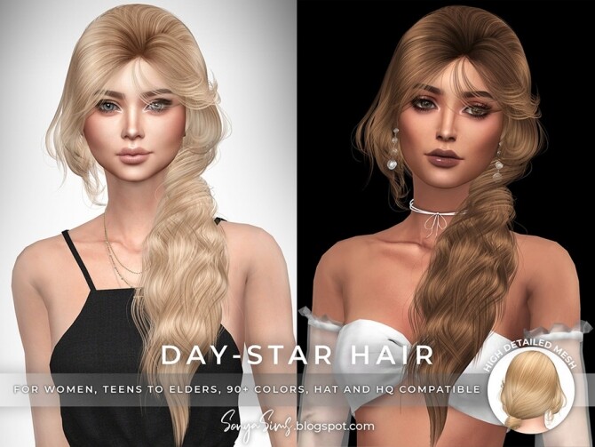 Sims 4 Day Star Hair by SonyaSimsCC at TSR
