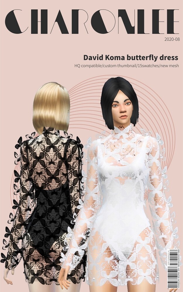 Sims 4 Butterfly dress at Charonlee