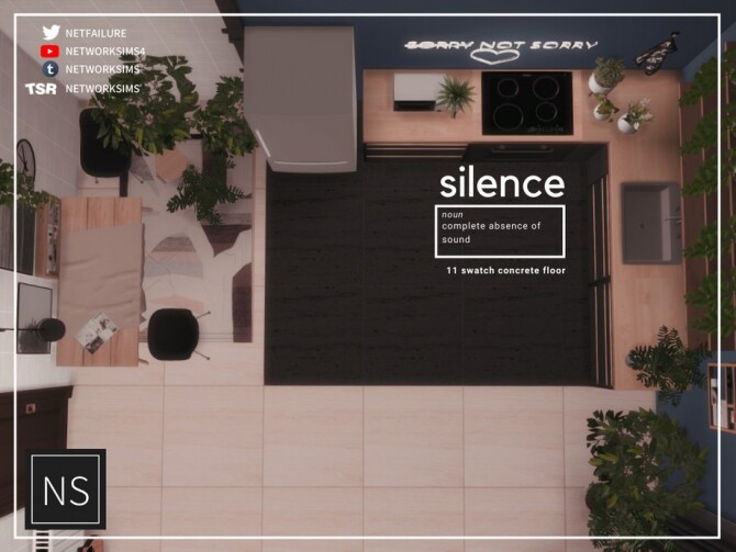 Sims 4 Silence Concrete Floor by Networksims at TSR