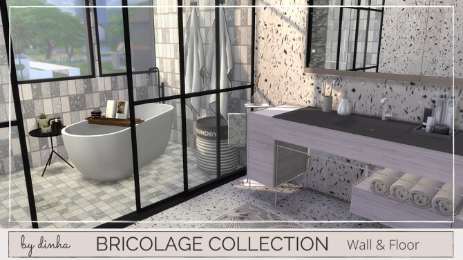 Sims 4 Bricolage Collection Wall & Floor at Dinha Gamer