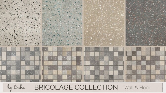 Sims 4 Bricolage Collection Wall & Floor at Dinha Gamer