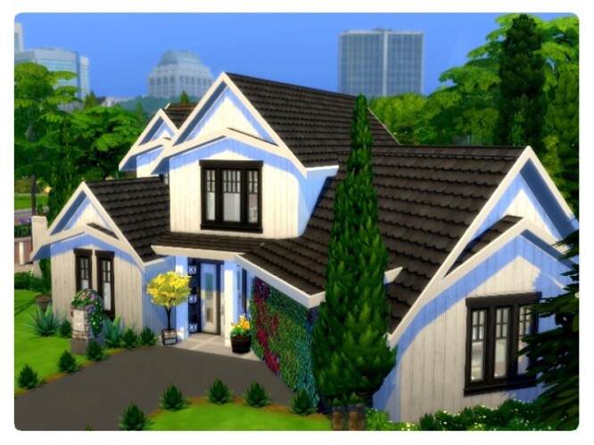 Fama white modern farmhouse by GenkaiHaretsu at TSR » Sims 4 Updates