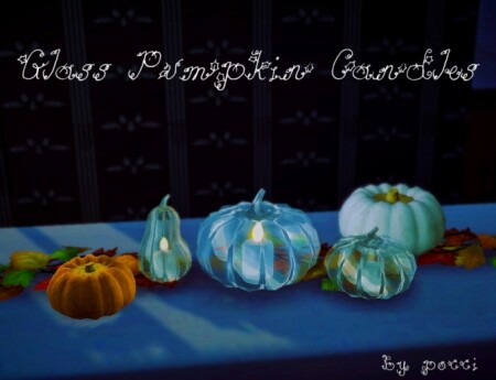 Glass Pumpkin candles by Pocci at Garden Breeze Sims 4