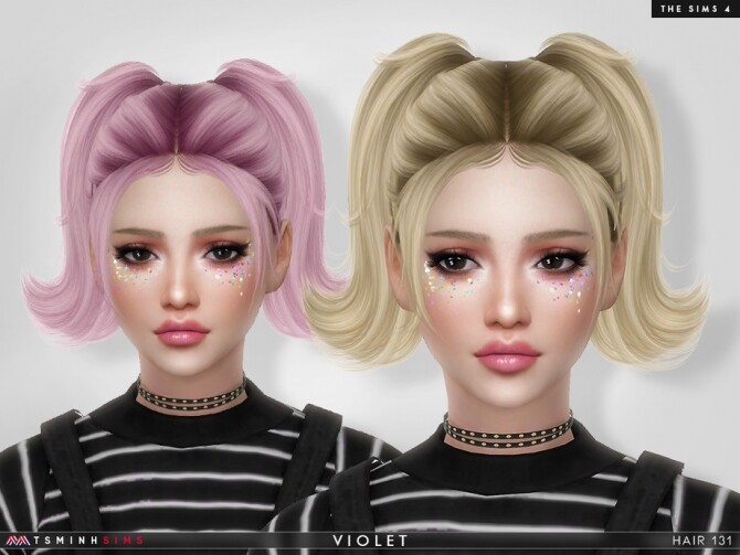 Sims 4 Violet Hair 131 by TsminhSims at TSR