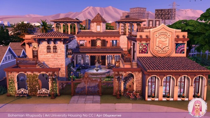 Sims 4 Bohemian Rhapsody Art University Housing at MikkiMur