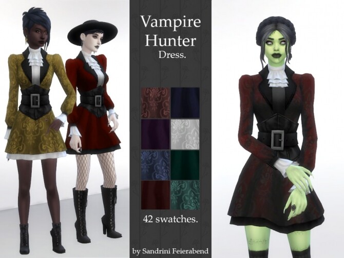 Sims 4 Vampire Hunter Dress by Sandrini Feierabend at TSR