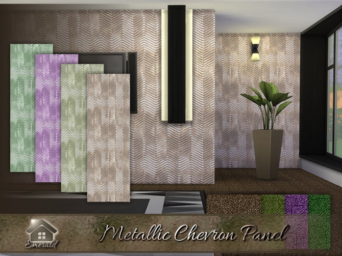 Metallic Chevron Panel By Emerald At Tsr » Sims 4 Updates