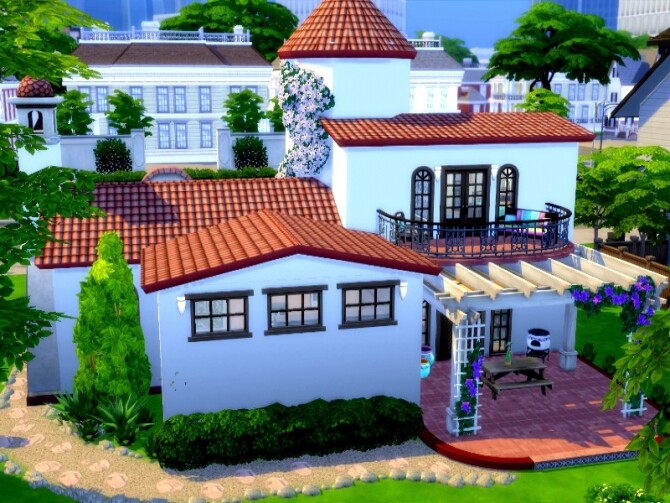 Sims 4 Spanish Dream Home by GenkaiHaretsu at TSR