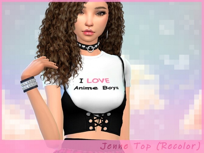Sims 4 Jenne Top Recolor by Saruin at TSR