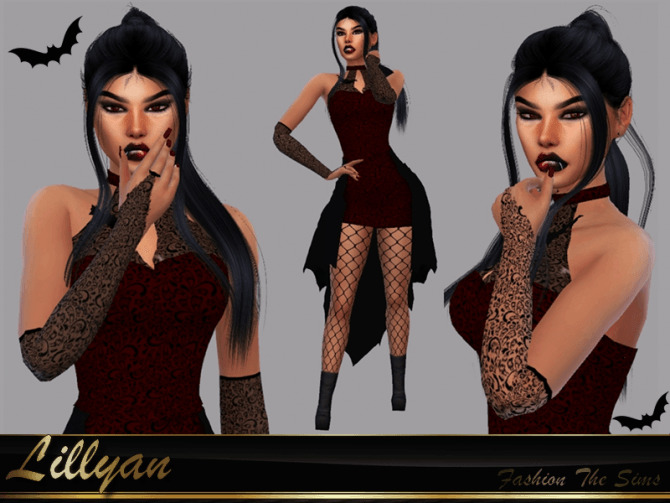 Sims 4 Halloween Vampire Pantyhose and Gloves by LYLLYAN at TSR