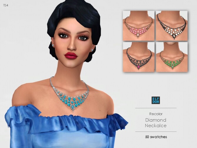 Sims 4 Diamond Necklace at Elfdor Sims