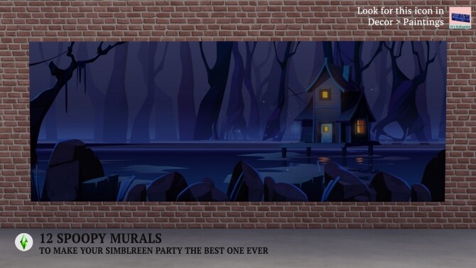 Sims 4 12 Spooky Mural Recolors by ImSuanne at Mod The Sims