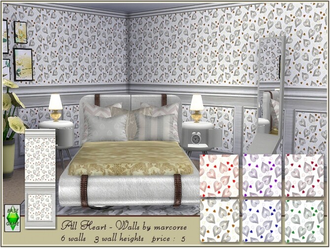 Sims 4 All Heart Walls by marcorse at TSR