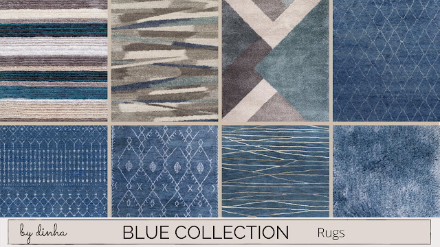 Sims 4 Blue Collection Pillows & Rugs at Dinha Gamer