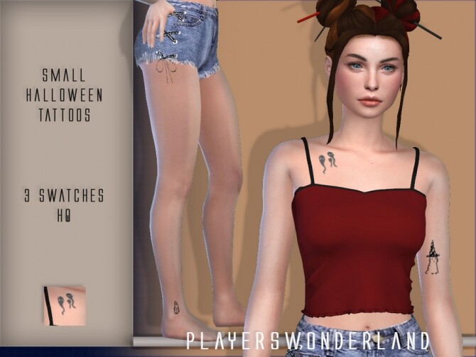 Sims 4 Small Halloween Tattoos by PlayersWonderland at TSR