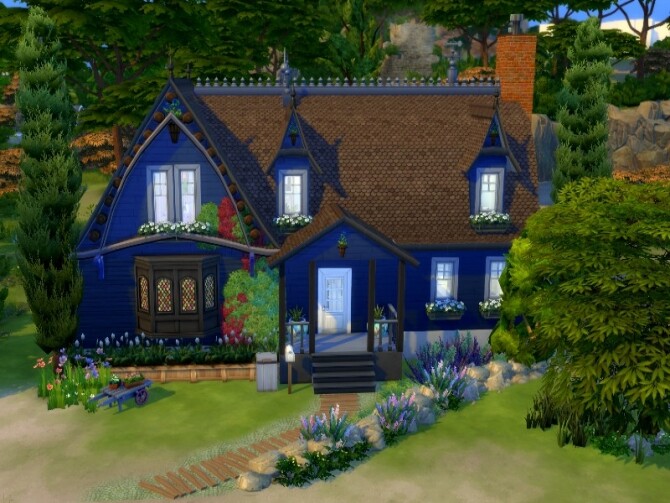 Sims 4 Blue lake house by GenkaiHaretsu at TSR