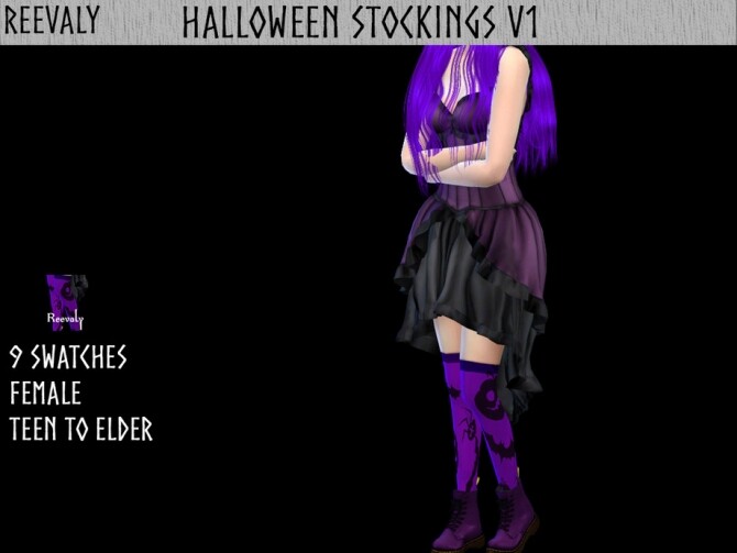 Sims 4 Halloween Stockings V1 by Reevaly at TSR