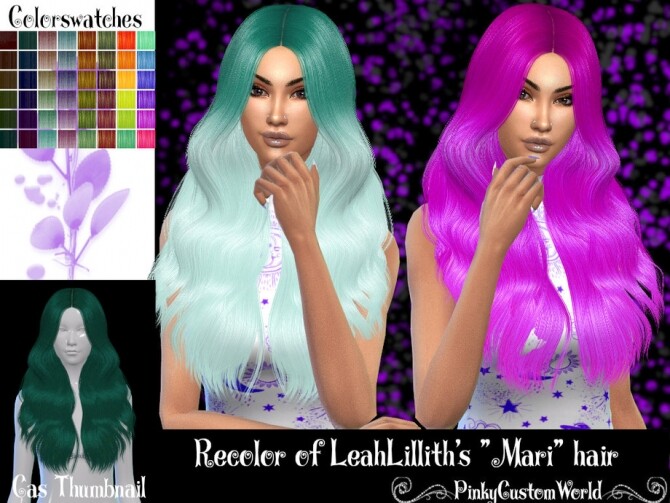Sims 4 Recolor of LeahLilliths Mari hair by PinkyCustomWorld at TSR