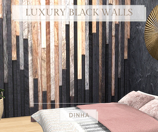 Sims 4 Luxury Black Walls at Dinha Gamer