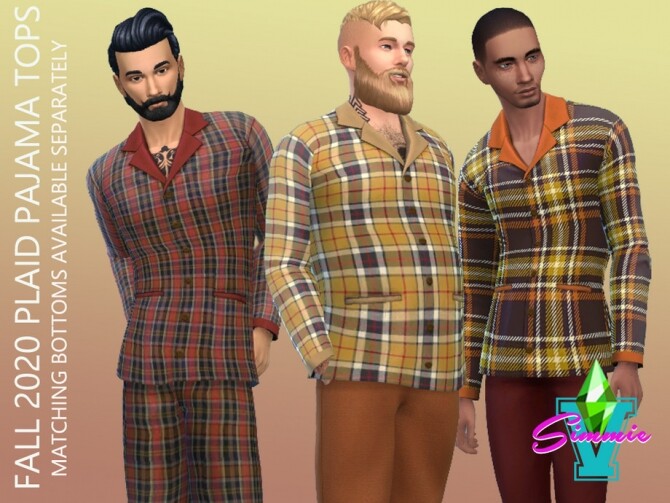 Sims 4 Fall 2020 Pajama Tops by SimmieV at TSR