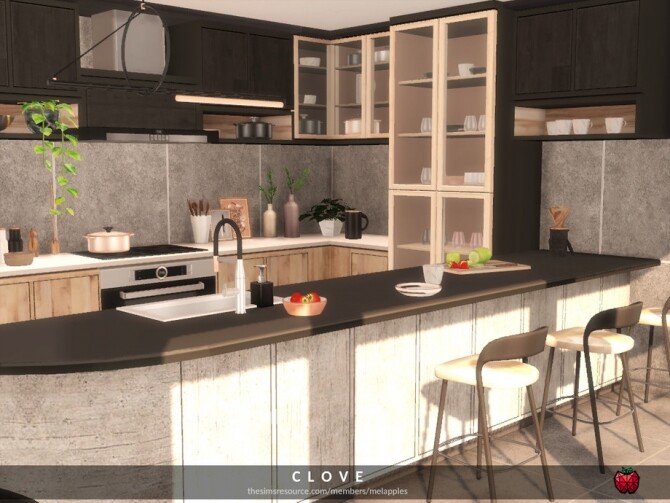 Sims 4 Clove kitchen by melapples at TSR