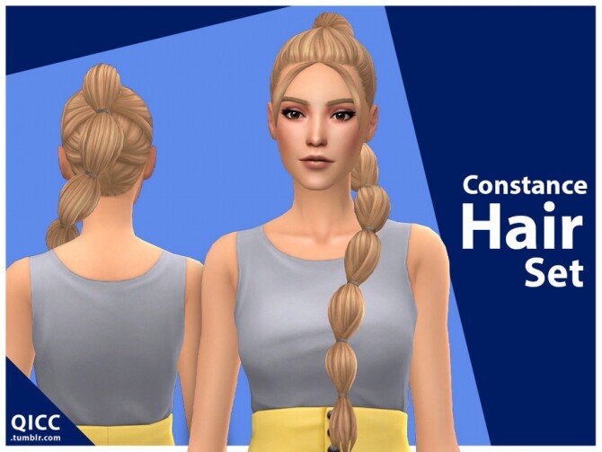 Sims 4 Constance Hair Set by qicc at TSR