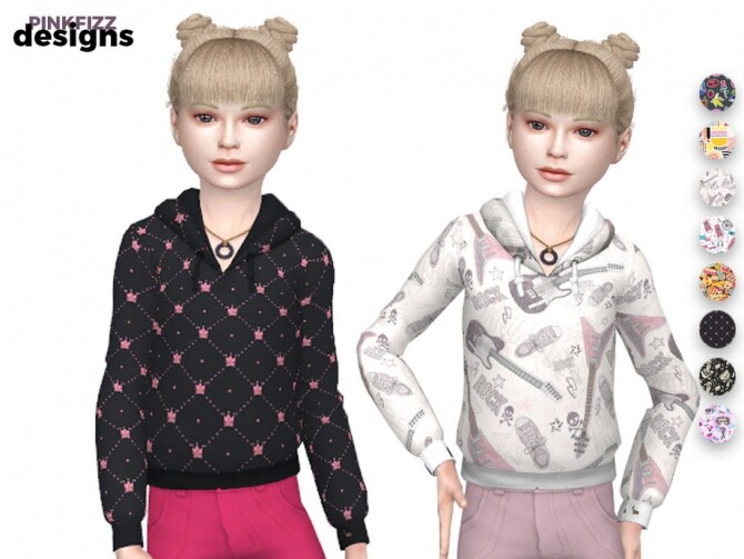 Sims 4 Junior Cool Girls Hoody by Pinkfizzzzz at TSR
