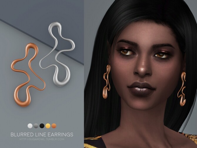 Sims 4 Blurred Line earrings by sugar owl at TSR
