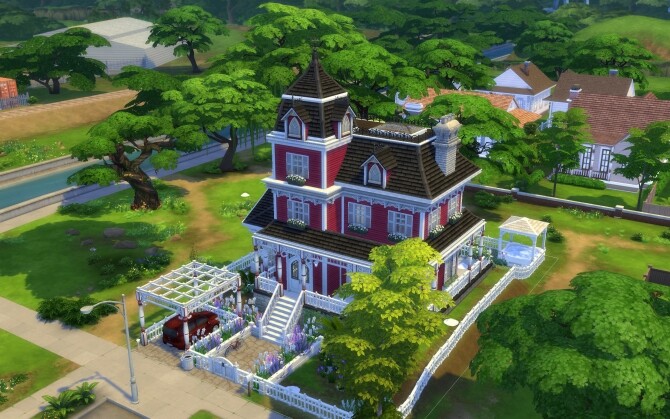 Sims 4 The Little Red Victorian Home by alexiasi at Mod The Sims