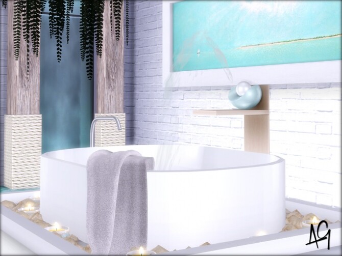 Sims 4 Romantic Spa Bath by ALGbuilds at TSR