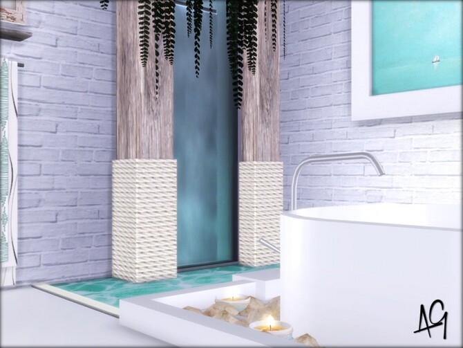 Sims 4 Romantic Spa Bath by ALGbuilds at TSR